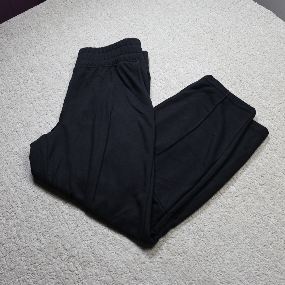 A New Day Black Wide Leg Lounge Pants High Rise Seam Detail Large